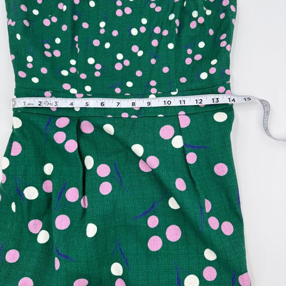 Boden Martha Shift Sleeveless Polka Dot Dress Sap Green Dandelion Size 6 - Picture 14 of 15